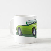 Retro Converteerbare Green Car Coffee Mok (Voorkant links)