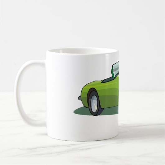 Retro Converteerbare Green Car Coffee Mok (Links)