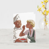 Retro  Cook Off Chef Taste Blank Note Kaart (Gele Bloem)
