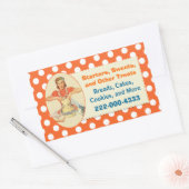 Retro Cook Sinaasappel Polka Dot Bakkerij Sticker (Envelop)