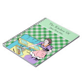 Retro Cookbook Green Pset Check Recipe Wife Notitieboek (Linkerzijde)