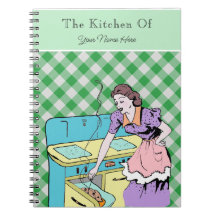 Retro Cookbook Green Pset Check Recipe Wife