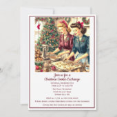 Retro Cookie Exchange Kerstmis Kaart (Voorkant)