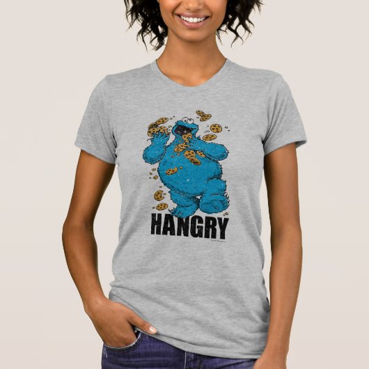 Retro Cookie Monster | Hongerig T-shirt (Voorkant)