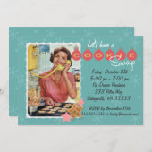 Retro Cookie Swap Holiday Party Uitnodiging (Voorkant / Achterkant)