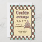 Retro  Cookie uitwisseling feestuitnodiging Kaart (Voorkant)