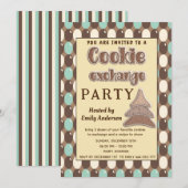 Retro  Cookie uitwisseling feestuitnodiging Kaart (Voorkant / Achterkant)