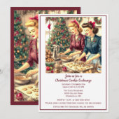 Retro Cookie-uitwisseling Kerstmis Kaart (Voorkant / Achterkant)