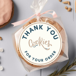 Retro Cookies bedankt voor uw bestelling Ronde Sticker