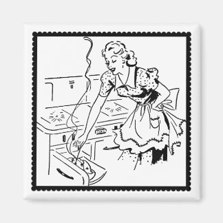 Retro Cooking mam Magneet