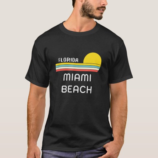 Retro Cool 70s Miami Beach Mannen vrouwen Florida  T-shirt (Voorkant)