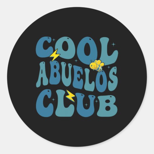 Retro Cool Abuelos Club Vaders Dag Nieuwe Opa Ronde Sticker (Voorkant)