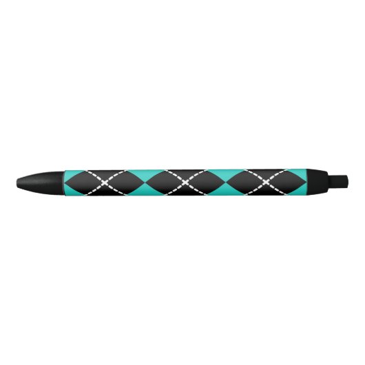 Retro Cool Argyle Turquoise Writing Pen Gift (Voorkant)