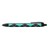 Retro Cool Argyle Turquoise Writing Pen Gift (Bovenkant)