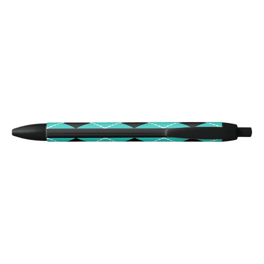 Retro Cool Argyle Turquoise Writing Pen Gift (Achterkant)
