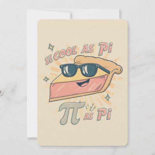Retro Cool as Pi Party Invitation Kaart (Voorkant)