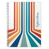 Retro Cool Bent Strepen met Jouw naam Notitieboek (Voorkant)