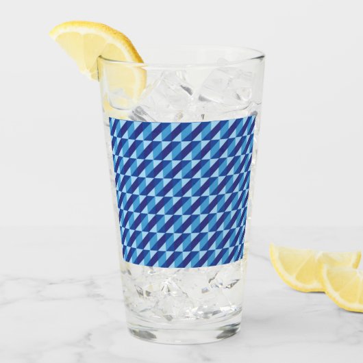 Retro Cool Blauw 90s sfeer Geometrisch Abstract Glas (Voorkant ijs)