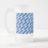 Retro Cool Blauw Geometrisch Driehoek Abstract Matglas Bierpul (Links)