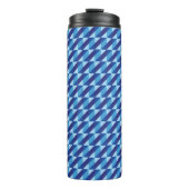 Retro Cool Blauw Geometrisch Driehoek Abstract Thermosbeker (Voorkant)