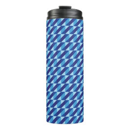 Retro Cool Blauw Geometrisch Driehoek Abstract Thermosbeker