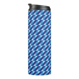 Retro Cool Blauw Geometrisch Driehoek Abstract Thermosbeker