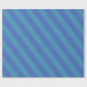 Retro Cool Blauw & Groene Strepen Verpakkingsdocum Cadeaupapier (Vlak)
