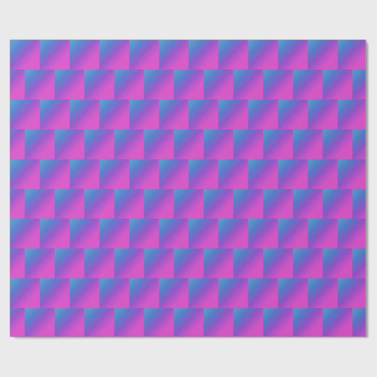 Retro Cool Blue, Paarse & Roze Gradient Square Cadeaupapier (Vlak)
