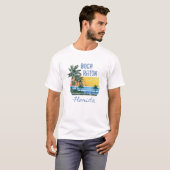 Retro Cool Boca Raton FL - Onderdrukte palmzonnebo T-shirt (Voorkant volledig)