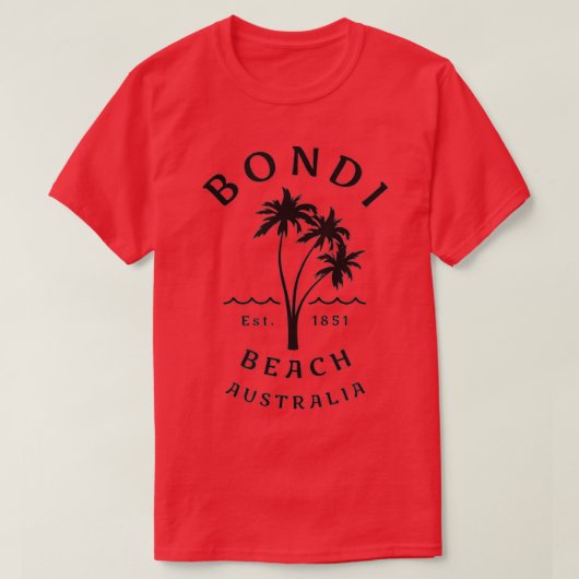 Retro Cool Bondi Beach Australia  Palm ree T-shirt (Design voorkant)