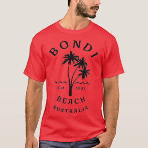 Retro Cool Bondi Beach Australia  Palm ree T-shirt