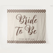 Retro Cool Bride wordt Vrijgezellenfeest Achtergro Wandkleed (Voorkant (horizontaal))