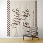 Retro Cool Bride wordt Vrijgezellenfeest Achtergro Wandkleed (In situ)