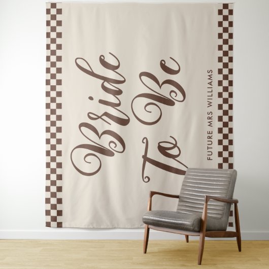 Retro Cool Bride wordt Vrijgezellenfeest Achtergro Wandkleed (In situ)