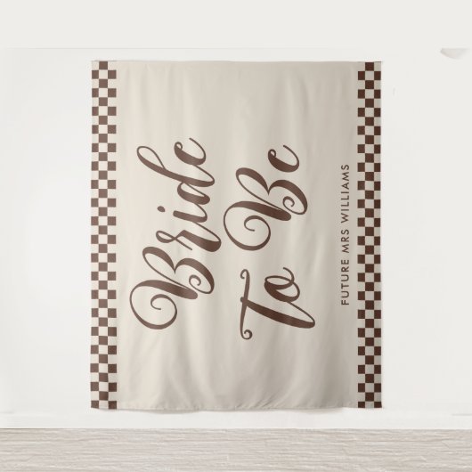 Retro Cool Bride wordt Vrijgezellenfeest Achtergro Wandkleed (Voorkant)