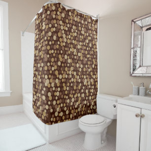 Retro Cool Brown Stippen Bathroom Showgordijn Douchegordijn