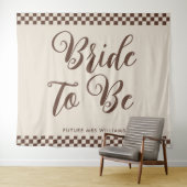 Retro Cool bruid-to-be Bruidsfeest achtergrond Wandkleed (In Situ (horizontaal))