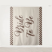 Retro Cool bruid-to-be Bruidsfeest achtergrond Wandkleed (Voorkant)