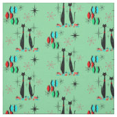 Retro Cool Cats & Starbursts Mid Century Moderne Stof (Swatch)