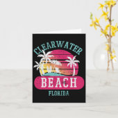 Retro Cool Clearwater Beach Original Florida Sunse Kaart (Gele Bloem)