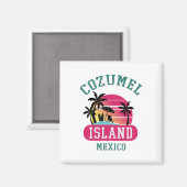 Retro Cool Cozumel Original Mexico Beaches Sunset Magneet (Voorkant / Achterkant)