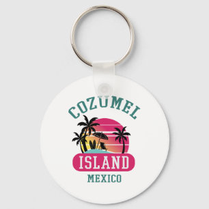 Retro Cool Cozumel Original Mexico Beaches Sunset Sleutelhanger