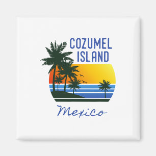 Retro Cool Cozumel Originele Mexico Stranden Vrouw Magneet