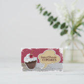 Retro Cool Cupcake Visitekaartjes (Staand voorkant)