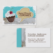 Retro Cool Cupcake Visitekaartjes (Voorkant / Achterkant)