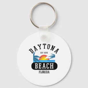 Retro Cool Daytona Beach Mannen Womens Florida Bea Sleutelhanger