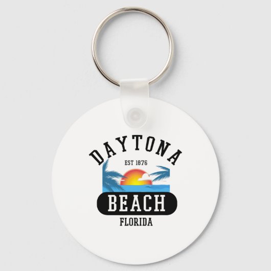 Retro Cool Daytona Beach Mannen Womens Florida Bea Sleutelhanger (Voorkant)
