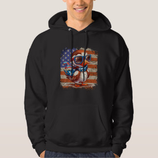 Retro Cool Duck Zonnebril USA Amerikaanse vlag 4th Hoodie