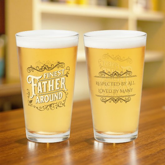 Retro Cool Elegant Typografie Vader Quote Glas