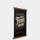 Retro  Cool Elegant Typografie Vader Quote Hangend Wandkleed (Gebogen)